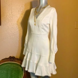 NWOT Bardot White Linen Blend Mini Dress.  Sz 4
